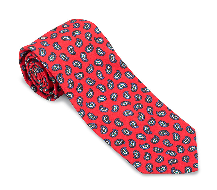Red Tossed Paisley Necktie