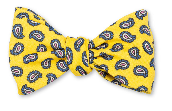 Yellow Tossed Paisley Bow Tie
