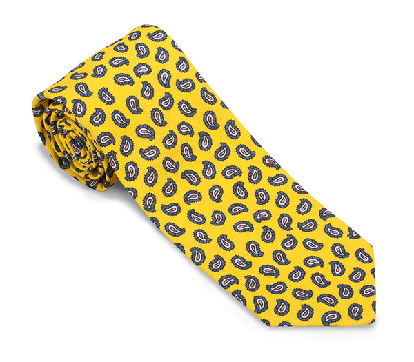 Yellow Tossed Paisley Necktie