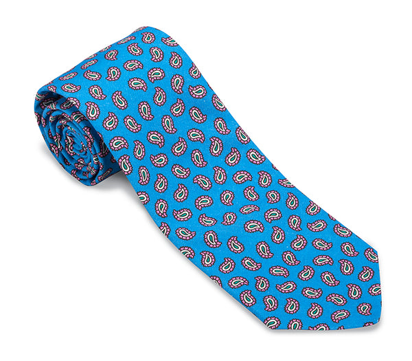 Blue Tossed Paisley Necktie