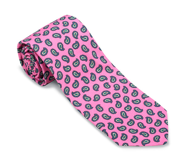 Pink Tossed Paisley Necktie