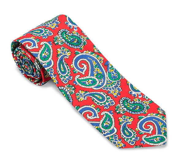 Red Italian Paisley Necktie