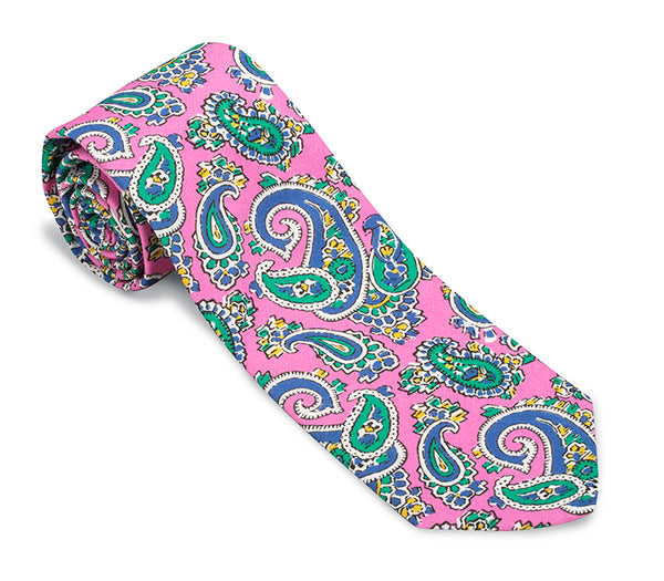 Pink Italian Paisley Necktie