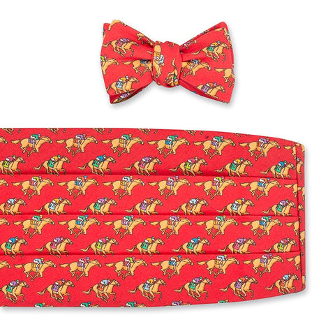 Red Equestrian Cummerbund Set