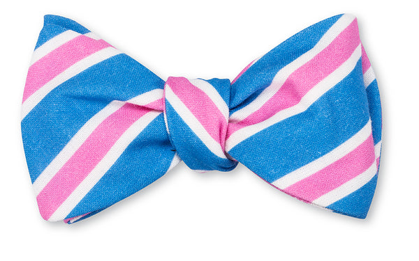 Blue/Pink Clearwood Stripes Bow Tie
