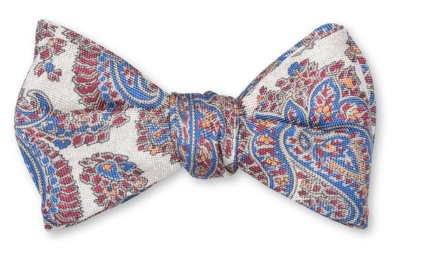 Natural Catherine Paisley Bow Tie