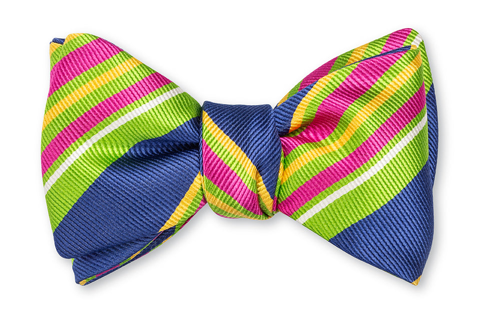Navy Davis Stripes Bow Tie