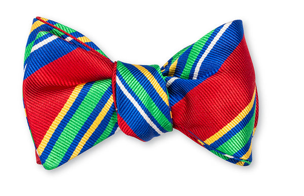 Red Davis Stripes Bow Tie