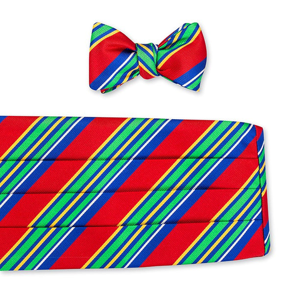 Red Davis Stripes Cummerbund Set