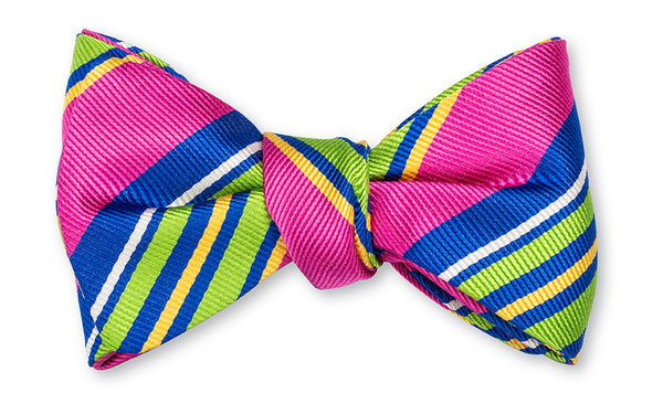Pink Davis Stripes Bow Tie