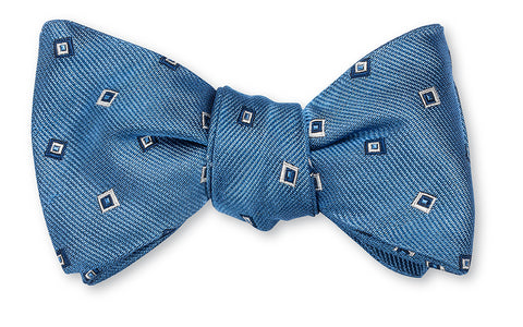 Light Blue Tossed Squares Bow Tie