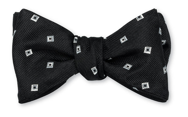 Black Tossed Squares Bow Tie