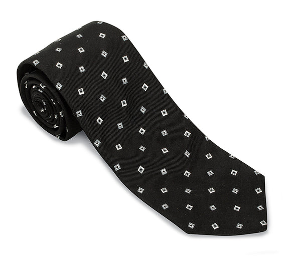 Black Tossed Squares Necktie