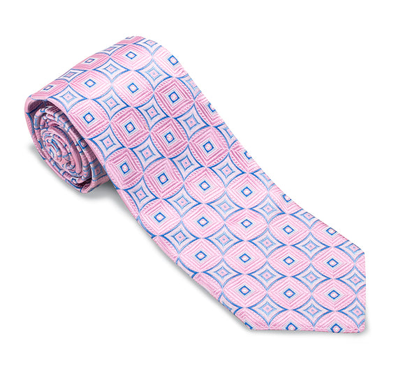 Pink/Blue Bailey Medallions Necktie