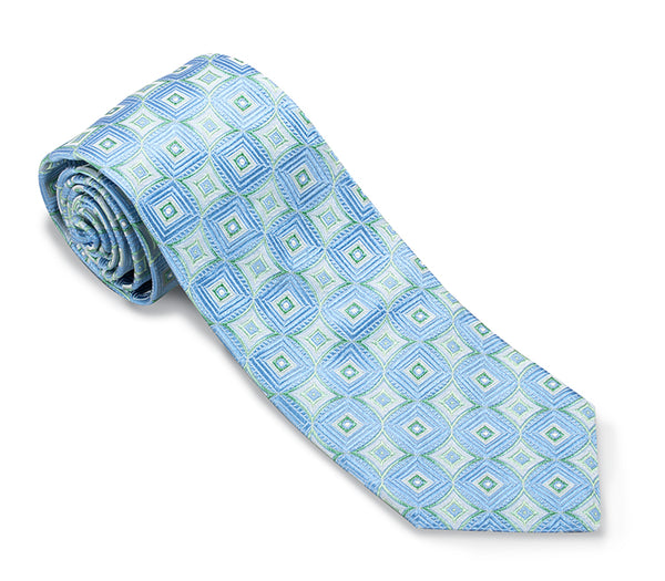 Blue/Green Bailey Medallions Necktie