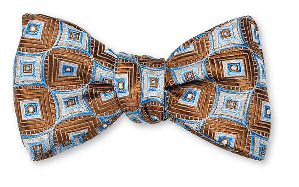 Brown/Blue Bailey Medallions Bow Tie