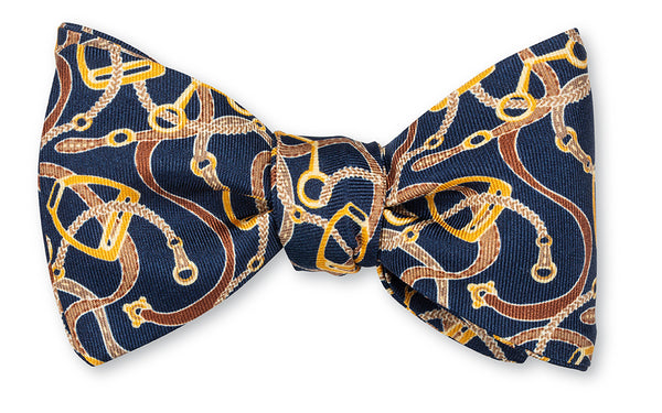 Navy Baxter Stirrups Bow Tie