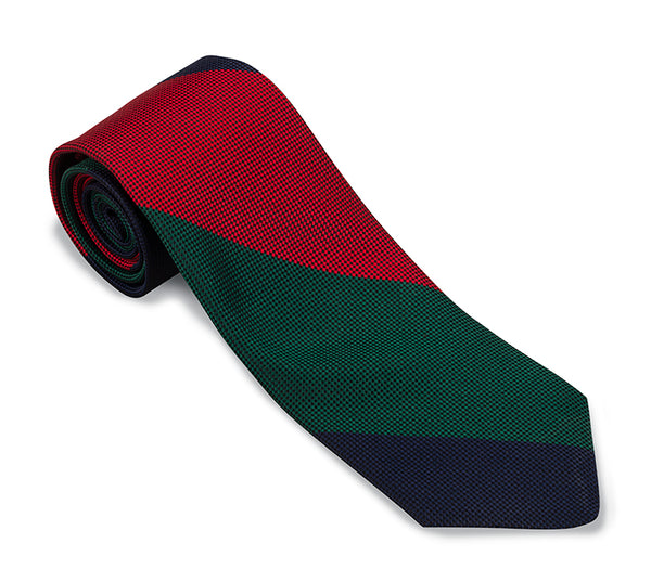 Red/Green/Navy 3/4" Stripes Necktie