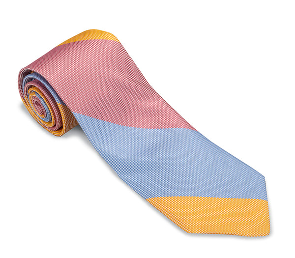 Pink/Blue/Yellow 3/4" Stripes Necktie
