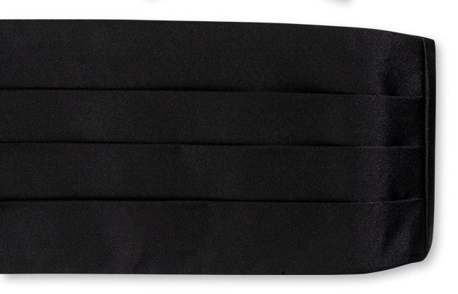 Formal Black Satin Cummerbund Set