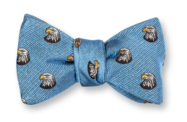 Light Blue Bald Eagle Bow Tie