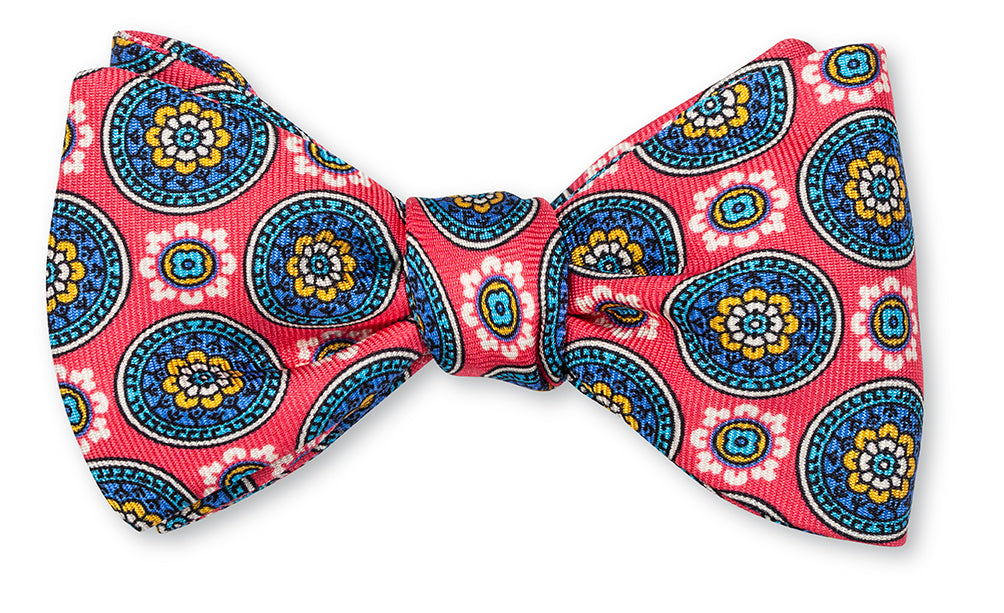 Coral Fairview Medallions Bow Tie