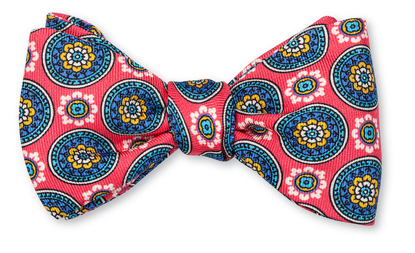 Coral Fairview Medallions Bow Tie
