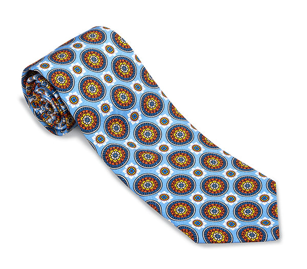 Light Blue Fairway Medallions Necktie