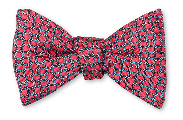 Coral Circle Links Bow Tie