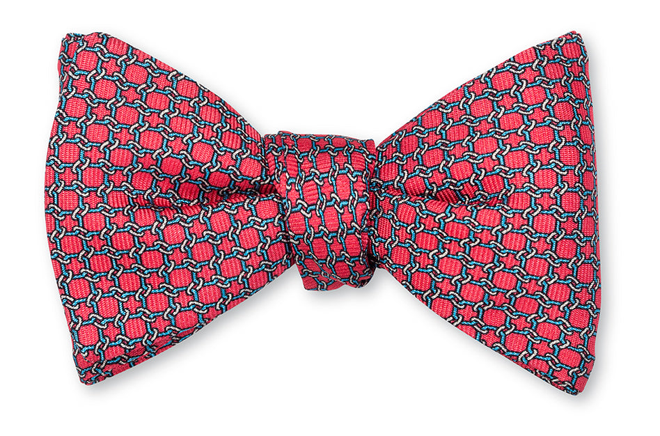 Coral Circle Links Bow Tie