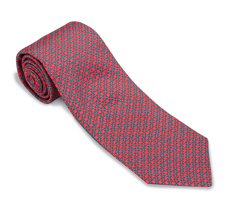 Coral Circle Links Necktie