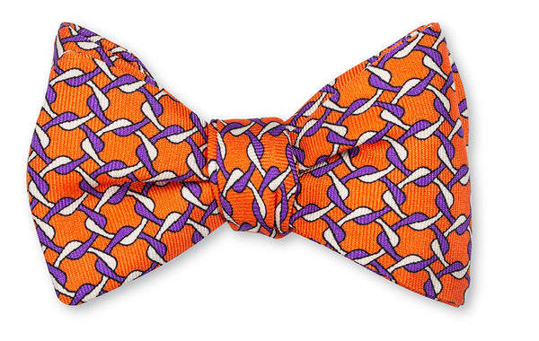 Orange Diamond Links Bow Tie