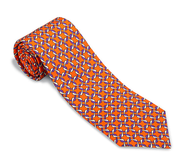 Orange Diamond Links Necktie