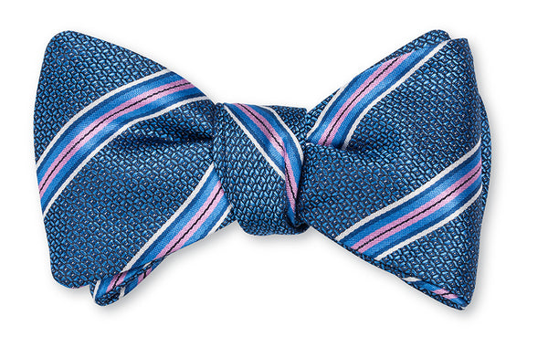 Light Blue Edwards Stripes Bow Tie