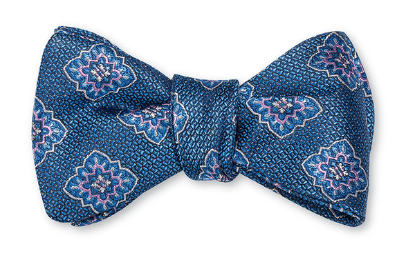 Light Blue Edwards Medallions Bow Tie