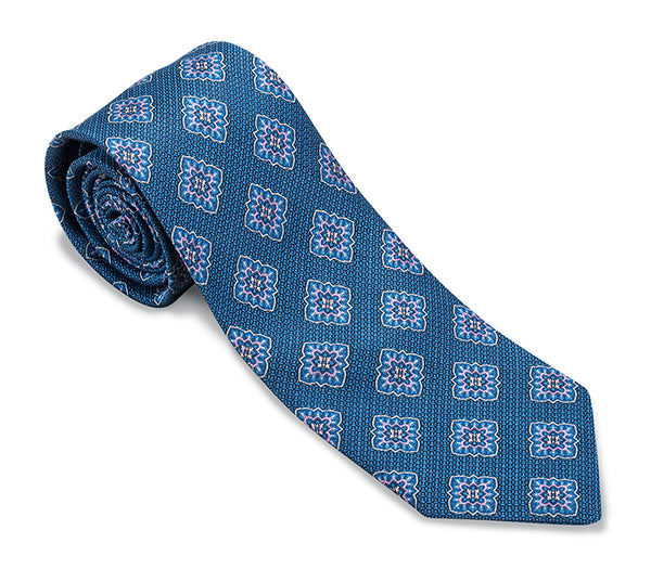 Light Blue Edwards Medallions Necktie