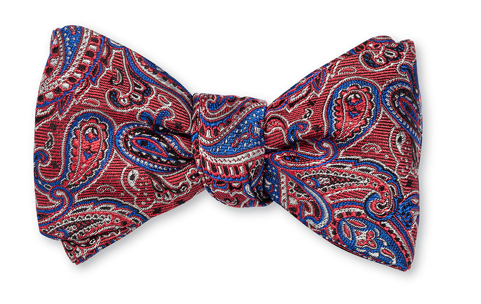 Red/Blue Glendale Paisley Bow Tie