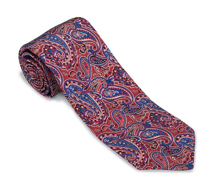 Red/Blue Glendale Paisley Necktie