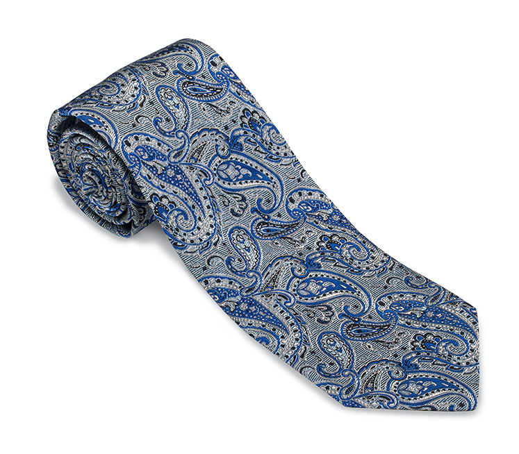 Gray/Blue Glendale Paisley Necktie