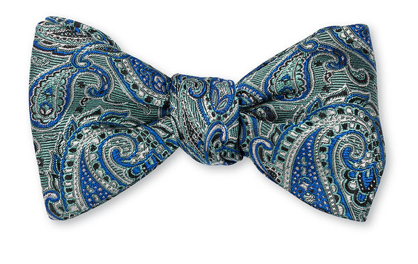 Sage/Blue Glendale Paisley Bow Tie