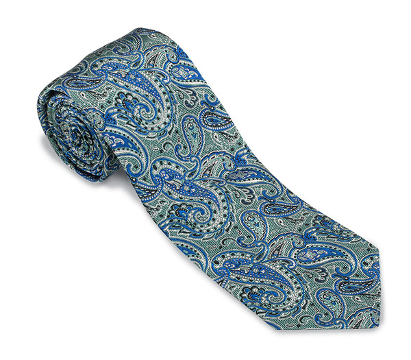Sage/Blue Glendale Paisley Necktie