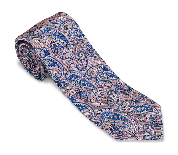 Pink/Blue Glendale Paisley Necktie