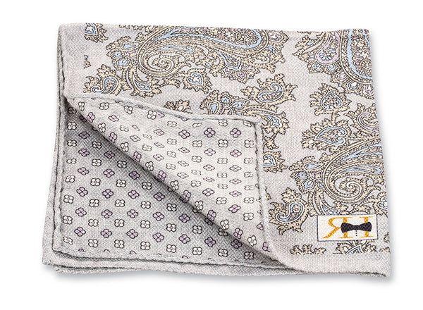 Cloud Paisley/Neat Pocket Square