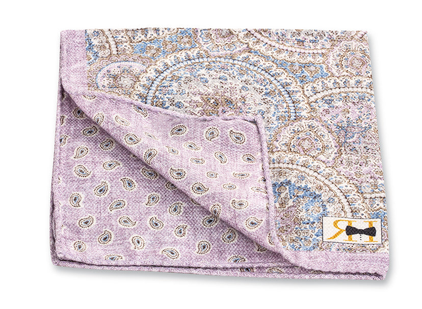 Lavender Medallion/Pine Pocket Square