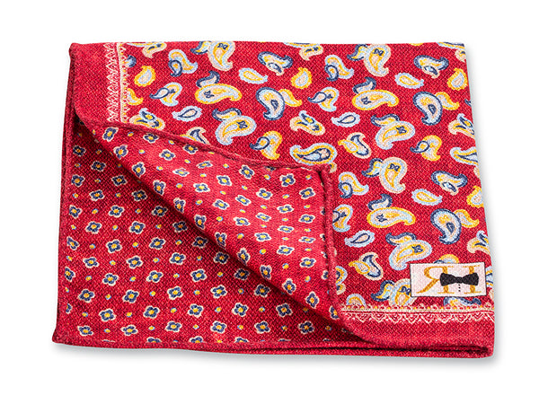 Red Pine/Neat Pocket Square