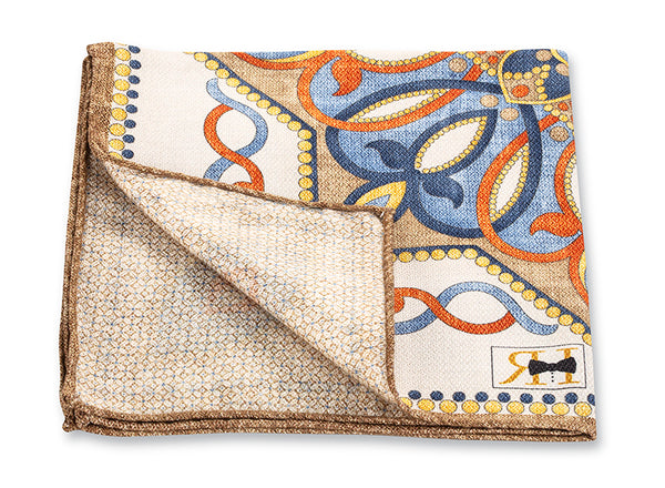 White Large Medallion/Micro Pocket Square