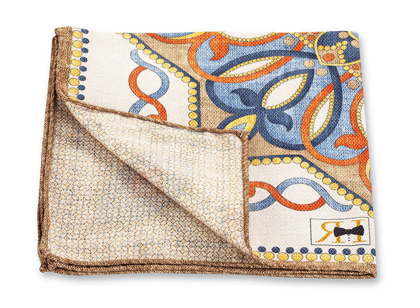 White Large Medallion/Micro Pocket Square