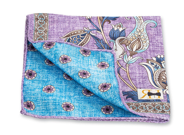 Lavender Elephant/Medallion Pocket Square