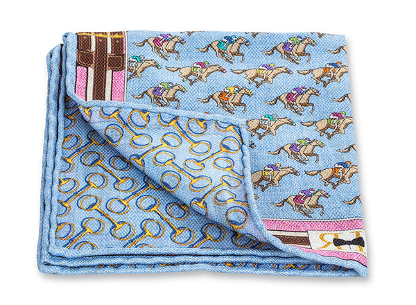 Light Blue Derby Pocket Square