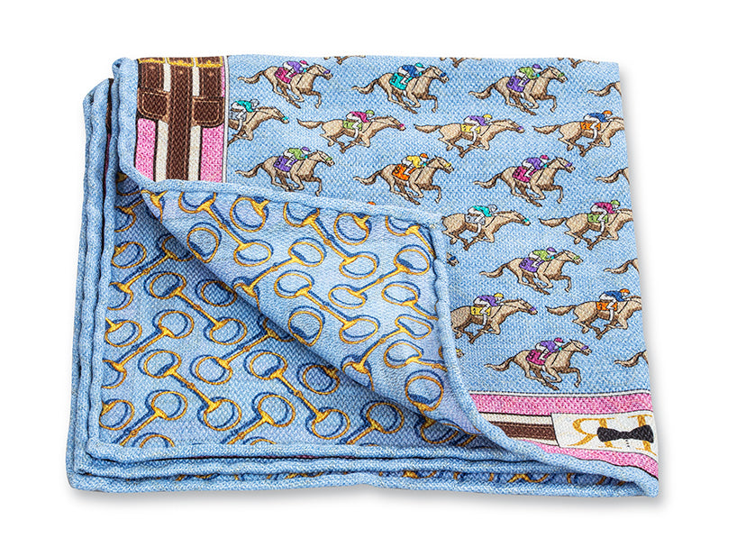 Light Blue Derby Pocket Square